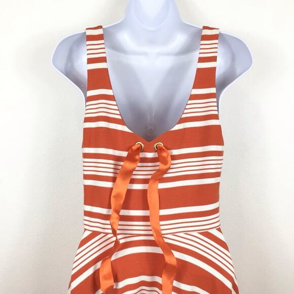 HUTCH Anegada Orange Stripe Sleeveless Fit & Flare Midi Dress size S - Picture 6 of 8